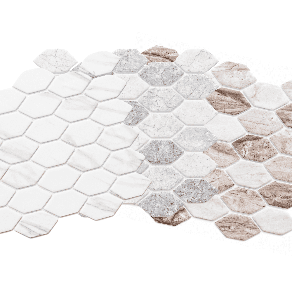 The Tile Life Recycled Serenity 4" x 4" Carrara Matte Glass Mosaic Tile Sample, 1 Piece