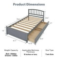 thumbnail image 3 of PAPROOS Wood Platform Bed with Storage, Twin Size Bed Frame with 2 Drawers, No Box Spring Needed, Gray, 3 of 11