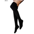 thumbnail image 4 of Spencer Women Thigh High Socks Over the Knee Leg Warmer Tall Long Boot Knit Stocking Girls Leggings "Black", 4 of 7