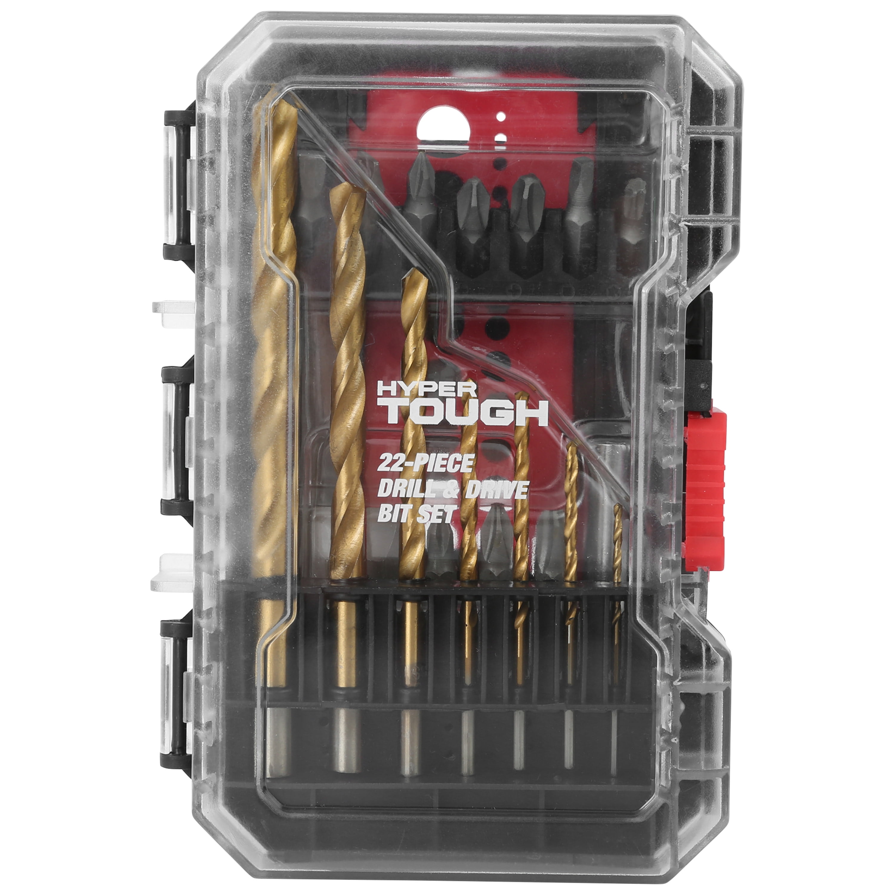 Hyper Tough 22Piece Titanium Coated Drill Bit and Drive Bit Set