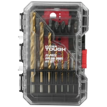 Hyper Tough 22-Piece Titanium Coated Drill Bit and Drive Bit Set, Model 41010CF