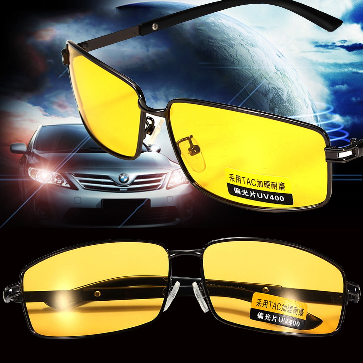 Yellow Lens Uv Protection Polarized Night Vision Glasses Eyeglasses