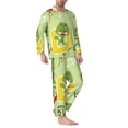 thumbnail image 2 of Xecao Cute Dinosaurs Cartoon Print Pajamas Set Mens Pajamas Long Sleeve Loungewear Two-Piece Sleepwear Button-Down Pjs Set,2PJS-XX-Large, 2 of 7