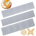 thumbnail image 2 of Molde de silicona para fondant, 3 piezas, con forma de panal, hojas y mariposas, reutilizable, para repujado, 2 of 8