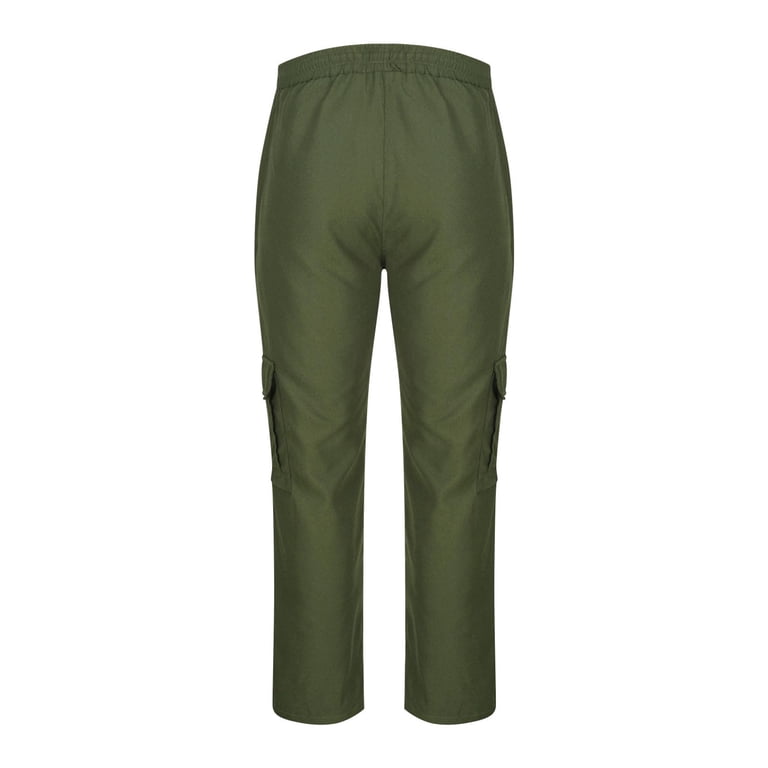 Men's Baggy Cargo Pants Casual Loose Fit Elastic Waist Cotton