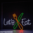 thumbnail image 2 of Craftnamesign Let's Eat Neon Sign, Kitchen Wall Decor, Restaurant Wall Art, 2 of 5