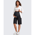 thumbnail image 5 of G4Free Maternity Athletic Shorts with Pockets Over The Belly Stretchy Workout Pants Pregnancy Wide Leg Bermuda Casual, 5 of 8