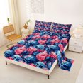 thumbnail image 2 of Castle Fairy Vibrant Gothic Skull Bed Sheets 4-Piece,Dense Peony Bloom Full Size Sheets,Blue Blush,1 Fitted Sheet,1 Flat Sheet and 2 Pillowcases, 2 of 6
