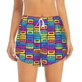 thumbnail image 4 of Lsque Cassette Tapes Printed Women's Running Shorts with Liner Pockets,Elastic Quick Dry Workout Athletic Gym Yoga Shorts,Womens High Waist Shorts-Medium, 4 of 9