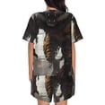 thumbnail image 6 of Haiem Ruins Tiger Warrior Pattern Pajama Set for Women 2 Piece Lounge Set Short Sleeve Tops and Shorts Soft Sleepwear-4X-Large, 6 of 7
