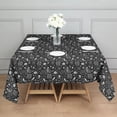 thumbnail image 3 of Black White Halloween Skull Pattern Square Tablecloth,Waterproof Square Table Cover,Wipeable Spillproof Washable Table Cover for Home Kitchen Party Decor 42"X42"(107x107cm), 3 of 6