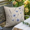 thumbnail image 3 of Throw Pillow Covers, Blue Daisy 16x16 Pillow Covers for Couch/Sofa/Bed, Farmhouse Country Botanical Flowers Blossom Decorative Square Linen Cushion Pillowcase for Home Decor, 3 of 9