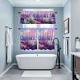 thumbnail image 3 of Purple Lavender Kitchen Curtains Sets for Windows 36 Inch Length, Spring Country Oil Painting Butterfly Flower Rod Pocket Window Treatments Tier Curtains and Valances Set for Bedroom/Bathroom, 3 of 8