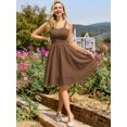 thumbnail image 3 of Vestido Belle Poque vintage sin mangas en forma de A Swing Brown, 3 of 7