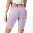 thumbnail image 4 of Plus Size Capri Leggings for Women High Waisted Long Yoga Shorts Tummy Control Pedal Pushers Knee Length Pull on Workout Crop Pants Summer Soft Ladies Athletic Shorts Light Purple 3XL, 4 of 5