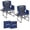 Navy blue, variant on 2-Pack Oversized Directors Camping Chairs for Adults – Portable Folding Outdoor Lawn Chair with Side Table & Storage Pocket – Lightweight Aluminum, Ideal for Beach, Fishing, Picnic, Sports