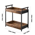 thumbnail image 3 of KLM Countertop Coffee Station Organizer, 2 Tier Wooden Shelf for Coffee Bar Accessories, Condiment Storage Caddy for Kitchen, Bathroom Counter Organizer, Home, Office, 3 of 8