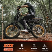 TST Electric Bike for Adults, 750W Motor, 20x4 Fat Tire E Bicycle, E Mountain Bike, 48V/15AH SGS Certified, App Control