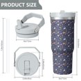 thumbnail image 4 of Modern 30oz Handheld Travel Tumbler with Handle – Double Wall Stainless Steel Insulated Cup, Flip Straw Lid, Leak-Proof & BPA-Free for Hot and Cold Drinks – Durable Coffee & Juice Mug White, 4 of 7