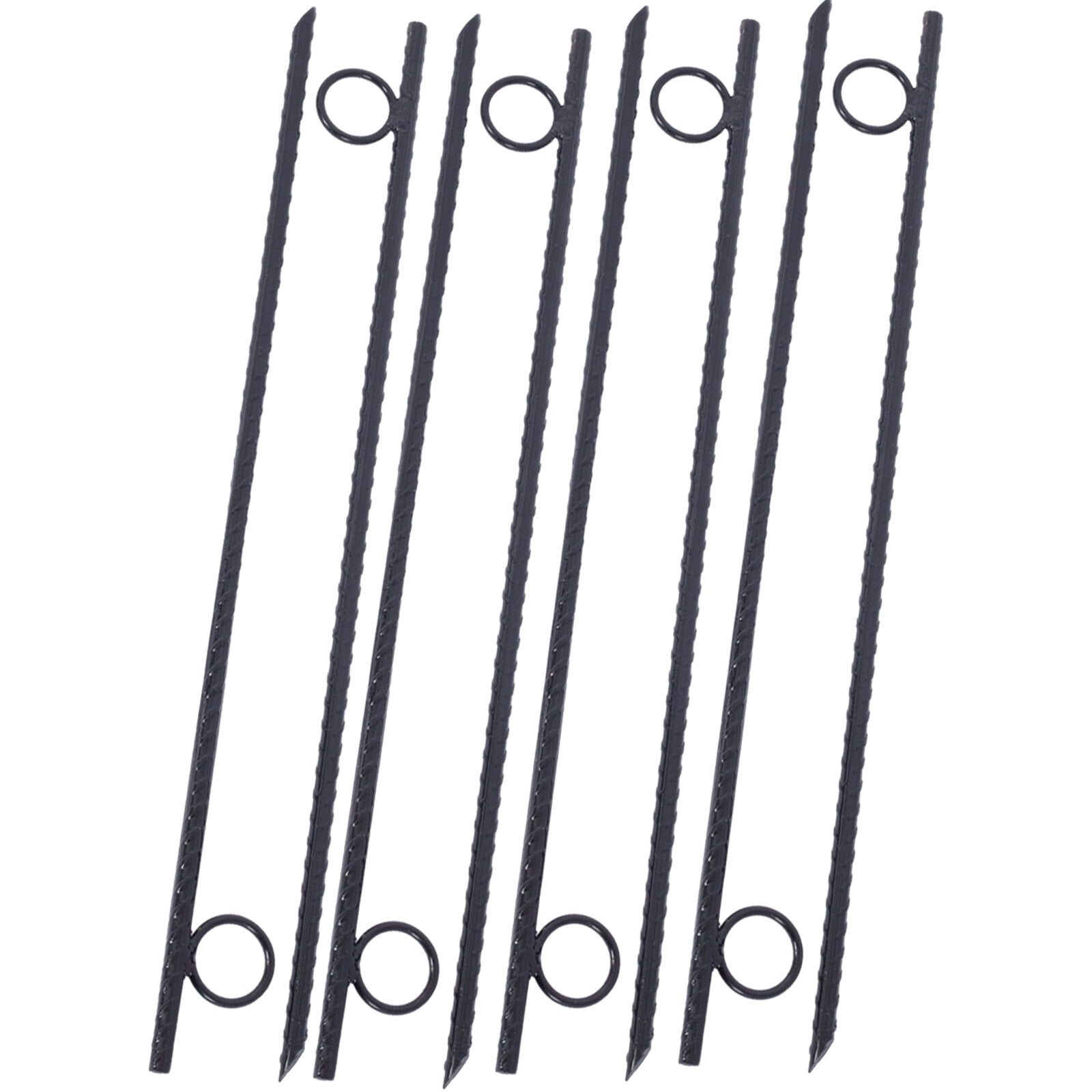 Rebar stake with loop 8pcs Grip Rebar 3/8x 18 Inch Steel Durable Heavy Duty Tent Canopy Ground Stakes with Angled Ends and 1 Inch Loops for Campsites and Canopies,