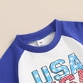 thumbnail image 5 of EnJoCho Boys' Color Matching Short Sleeved Shorts Suit USA Printing Casual Two Piece Suit Pure Cotton Comfortable Casual Sports Toddler Boy Patriotic Red White Blue Short Sets for July 4th, 5 of 8