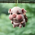 thumbnail image 4 of Cadorn Acrylic Pig Car Rearview Mirror Ornament - Cute Animal Design Hanging Decor Accessories for Vehicle Interior, 4 of 9