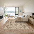 thumbnail image 3 of ODIKA 9'x12' Washable Area Rug Beige Pink Floral Medallion Design Elegant Vintage-Inspired Botanical for Great Room, Indoor Concept, Large Living Low Pile, Flatwoven, 3 of 7