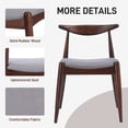 thumbnail image 6 of Harper & Bright Designs Minimalist Wood Dining Set for 4, 5 Pieces Rectangular Small Space Table Set with 4 Upholstered Chairs for Kitchen, Light Gray,Walnut, 6 of 20
