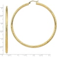 thumbnail image 4 of 14k Yellow Gold Lightweight 3mm Diamond-cut Hoop Earrings - 71.8mm, 4 of 6