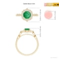 thumbnail image 4 of ANGARA Natural Vintage Inspired Round Emerald Ring with Ornate Halo in 14K Yellow Gold for Women (Size-6mm) | May Birthstone, Birthday, Anniversary, Jewelry Gift for Women | Natural Emerald Ring, 4 of 8