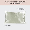 thumbnail image 2 of Funda de almohada de satén Kitsch Softer Than Silk Queen Sage Green, 2 of 9