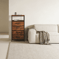 thumbnail image 7 of Aidoly Multifunctional Bedside Table with 4 Fabric Drawers, Built-in Charging Station & Smart LED Lighting, Rust Brown, 7 of 7