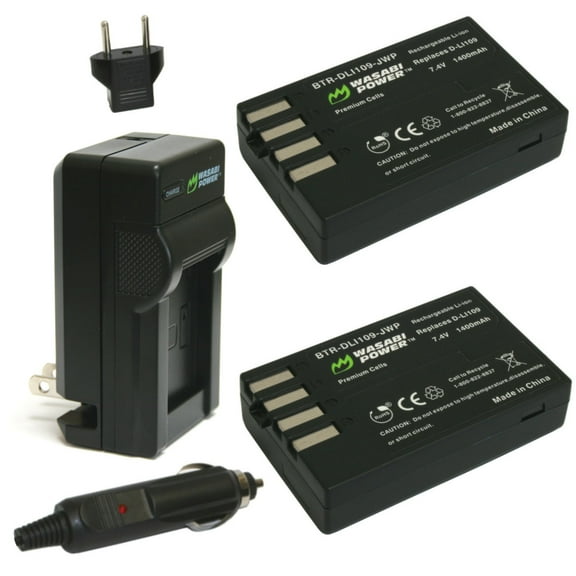 Wasabi Power Battery (2-Pack) and Charger for Pentax D-LI109