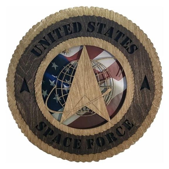 Space Force Plaque with American Flag