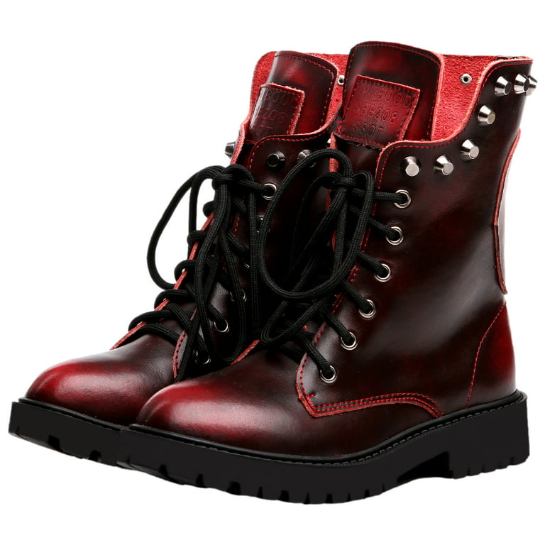 Military Patchwork combat boots