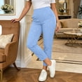 thumbnail image 5 of Maplenight Womens Cropped Yoga Pants with Pockets Elastic High Waisted Workout Pants Side Slit Casual Athletic Running Leggings, 5 of 6