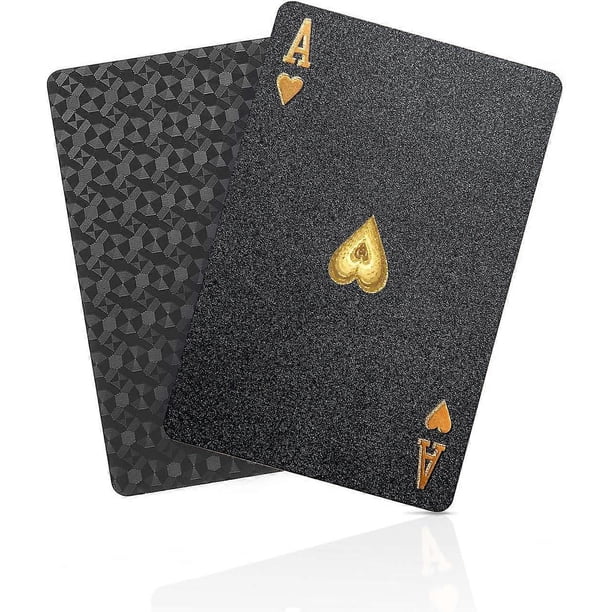 Diamond waterproof black playing cards, playing cards, high definition, deck of cards (black)