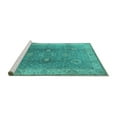 thumbnail image 2 of Ahgly Company Machine Washable Indoor Rectangle Oriental Turquoise Blue Traditional Area Rugs, 5' x 7', 2 of 4