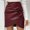Wine, variant on Idoravan Women's Basic Versatile Skirt Womens Fashion Solid Color Dress High Waist Sexy Pack Hip Skirt Irregular Wrinkles Design Skirt