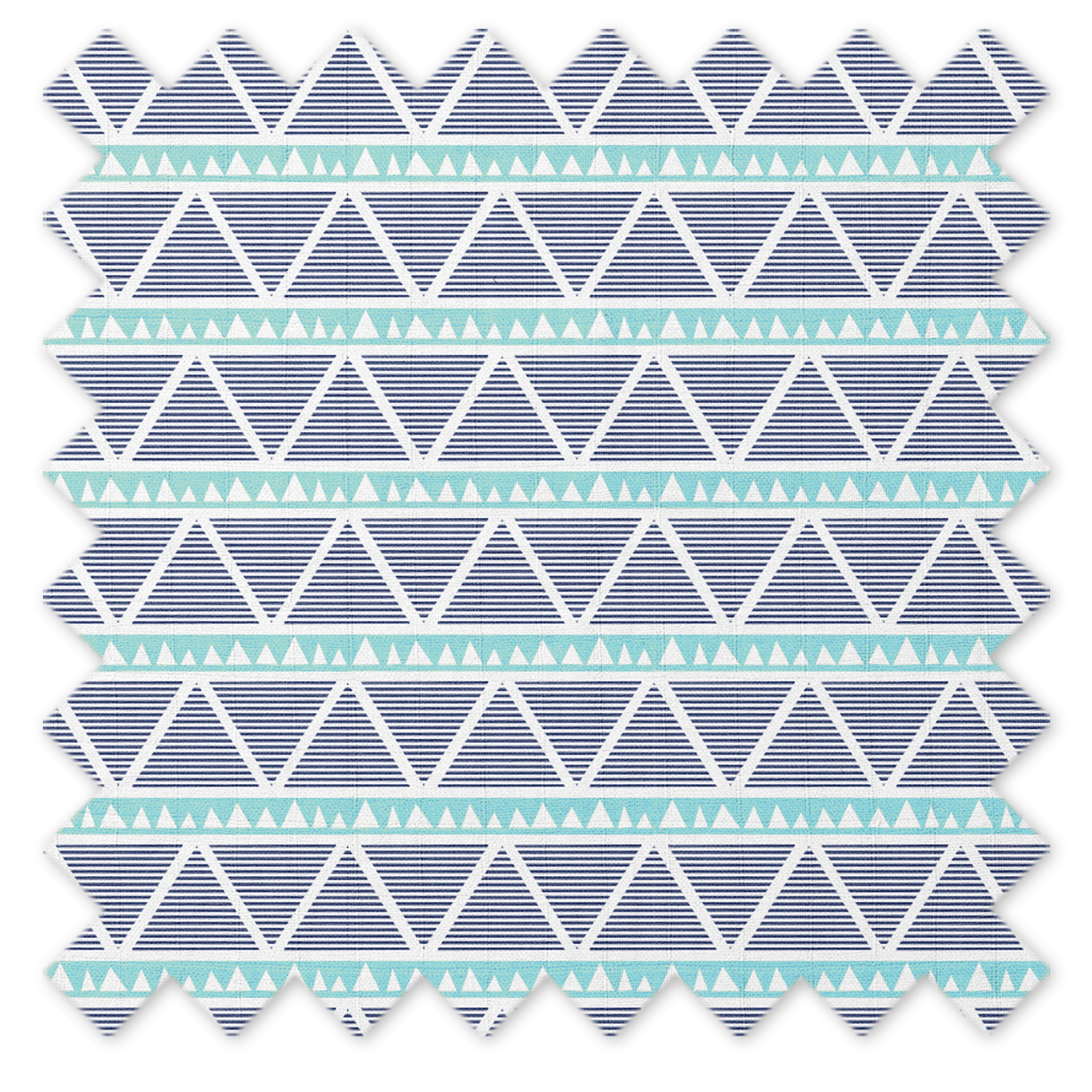 Bacati - Large Triangles Aqua Navy Quilted Muslin Changing Pad Cover