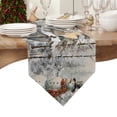 thumbnail image 4 of Table Runner Dresser Scarves Christmas Watercolor Cute Snowman Cotton Linen Burlap Table Cover Forest Winter Snowy Scene Table Runners for Family Kitchen Dining Holiday Party Banquet Decor, 4 of 5