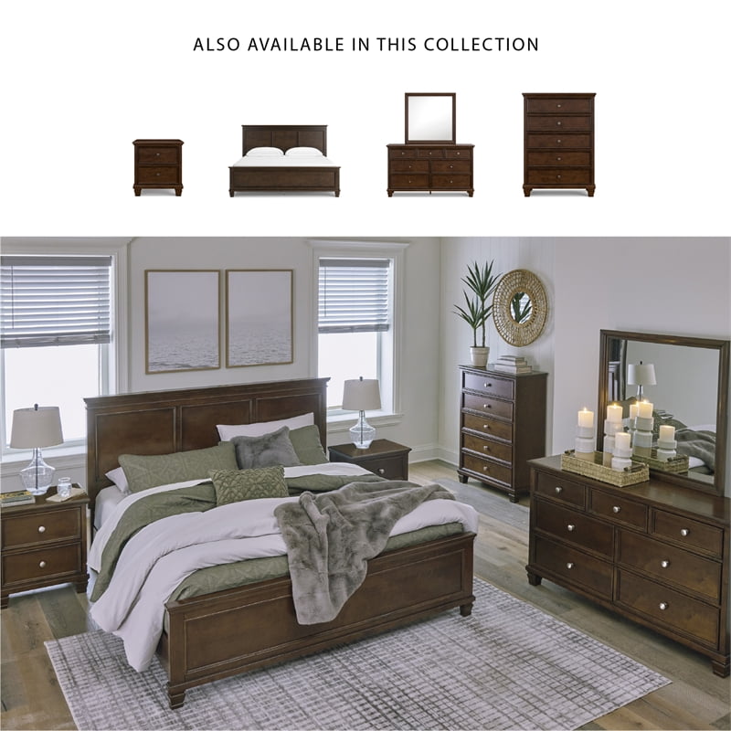 Ashley Furniture Danabrin Solid Wood 7-Drawer Bedroom Dresser in Brownish Cherry