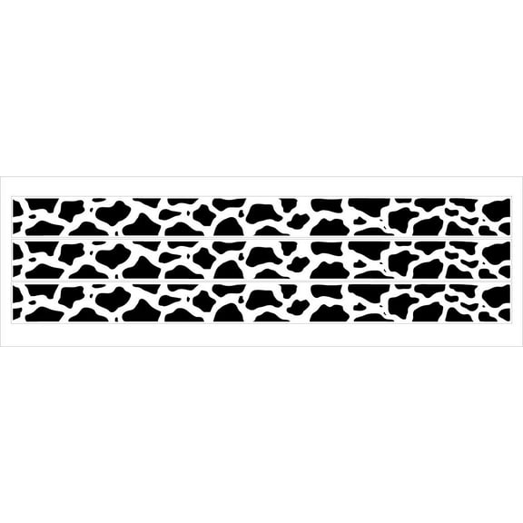 White with Black Cow Print Border Wall Decals Stickers Farm Animal Total of 3 strips 52in. by 4.5inch