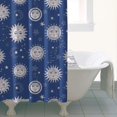 thumbnail image 4 of Dark Blue Sun Moon Star Pattern Shower Curtain 36"x72" ,Bathroom Decorative Shower Curtains Set with 12 Hooks,Modern Waterproof Washable Shower Curtain, 4 of 6