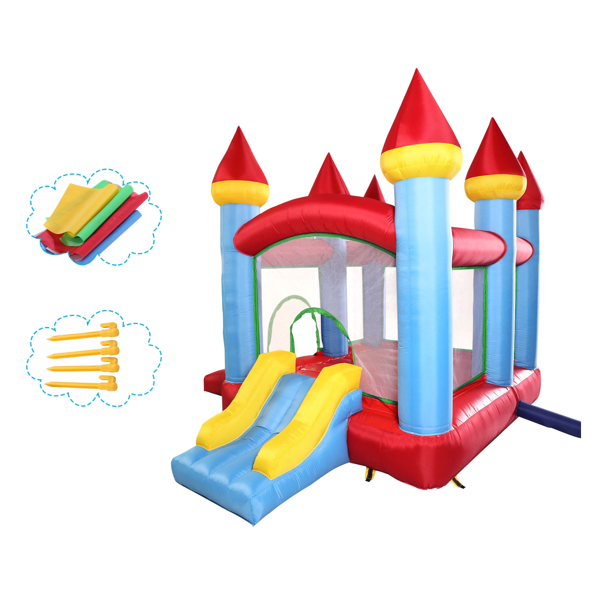 Kepooman Bounce House, Inflatable Bouncer, Jumping Castle with Slide, Family Backyard Bouncy Castle, Idea for Kids Kepooman Bounce House, Inflatable Bouncer, Jumping Castle with Slide, Family Backyard Bouncy Castle, Idea for Kids
