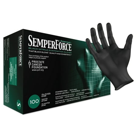 

SemperForce Powder Free 100 Nitrile Black Gloves Small