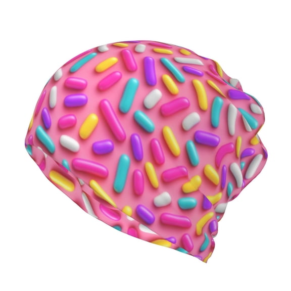 Hirioo Colorful Donuts 1 for Multifunction Beanie Hat for Men and Women Unisex for Winter Sports, Outdoor Activities, and Daily Wear