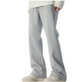 thumbnail image 2 of Styesk Men's Pants Man Solid Color Weila Draw Rope Sweatpants Straight Tube Leisure Trousers, 2 of 6