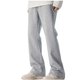 thumbnail image 1 of Pantalones largos para hombre, color liso, Weila, con cordón ajustable, pantalones deportivos de tubo recto, pantalones de ocio para hombre, pantalones de poliéster., 1 of 5