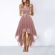 thumbnail image 1 of Vestido de encaje con cinturón y lazo, vestidos elegantes de longitud Irregular para mujer, vestido de fiesta de cóctel sin mangas para invitados de boda, 1 of 5